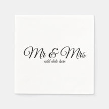 Aangepaste bruiloft servetten met data