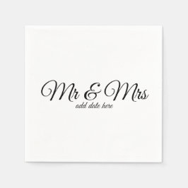 Aangepaste bruiloft servetten met data