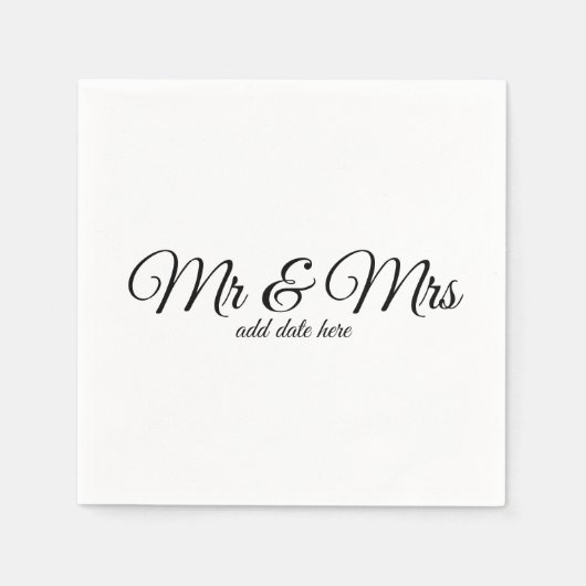 Aangepaste bruiloft servetten met data (Voorkant)