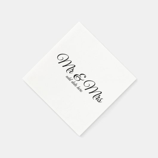 Aangepaste bruiloft servetten met data (Hoek)