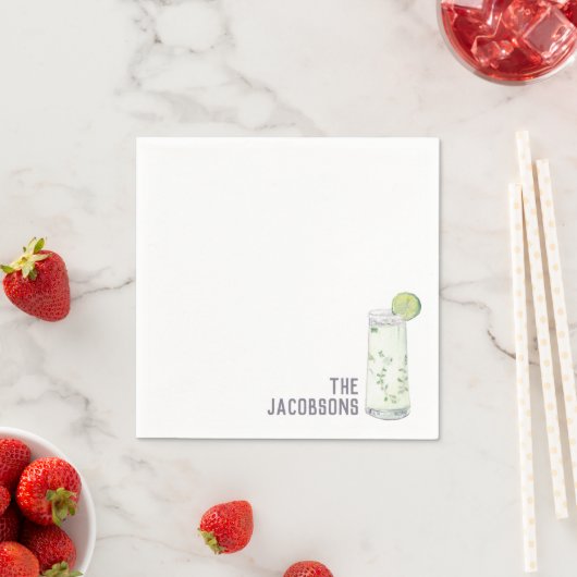 Aangepaste bruiloft servetten mojito cocktail uur (Insitu)