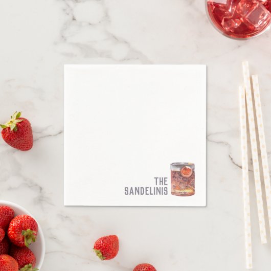 Aangepaste bruiloft servetten negroni cocktail uur (Insitu)