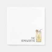 Aangepaste bruiloft servetten Piña Colada Cocktail (Voorkant)