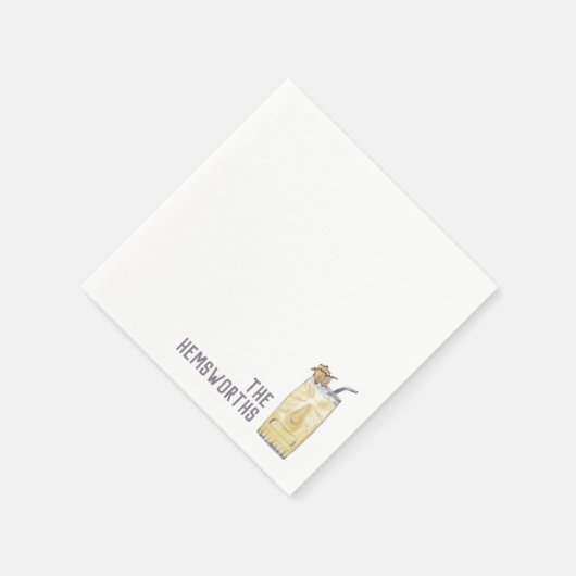 Aangepaste bruiloft servetten Piña Colada Cocktail (Hoek)