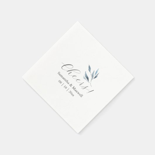 Aangepaste bruiloft servetten stoffige blauwe bota (Hoek)