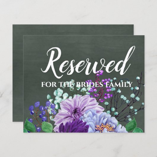 Aangepaste bruiloft Signs Chalkboard Paarse Mint F (Voorkant / Achterkant)