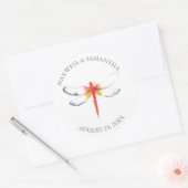 Aangepaste bruiloft Stickers voor Favors Dragonfly (Envelop)