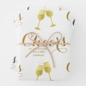 Aangepaste bruiloft voor Cheers Script Inpakpapier Vel (In situ)