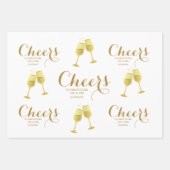 Aangepaste bruiloft voor Cheers Script Inpakpapier Vel (Voorkant)