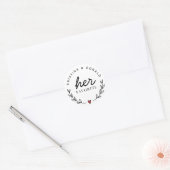 Aangepaste bruiloft voor haar favoriete ronde sticker (Envelop)