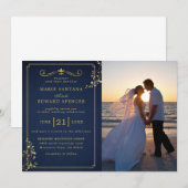 Aangepaste bruiloft voor parketfoto's kaart (Voorkant / Achterkant)