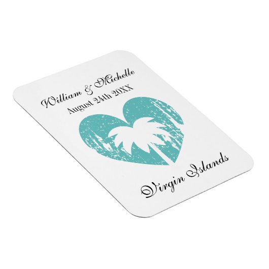 Aangepaste bruiloft voor tropisch strand magneet (Rechterzijde)