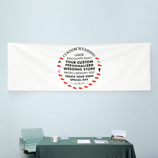 Aangepaste bruiloft Welkom Teken 4' x 12' Vinyl Ba Spandoek (Beurs)