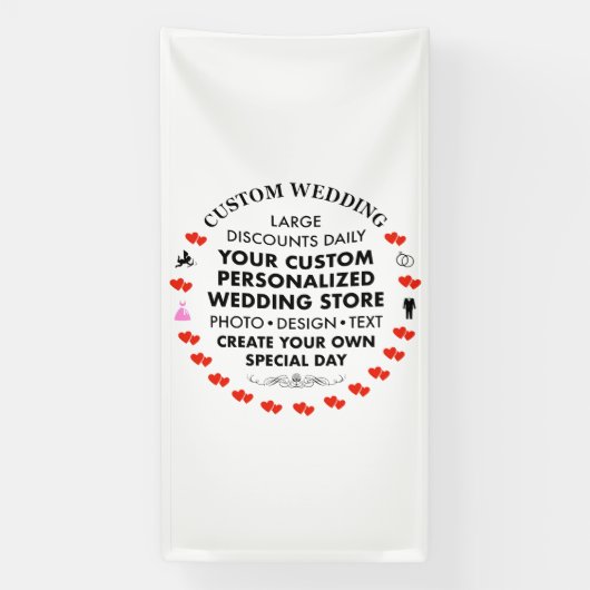 Aangepaste bruiloft welkom teken 8 'x 4' Vinyl Ban Spandoek (Verticaal)