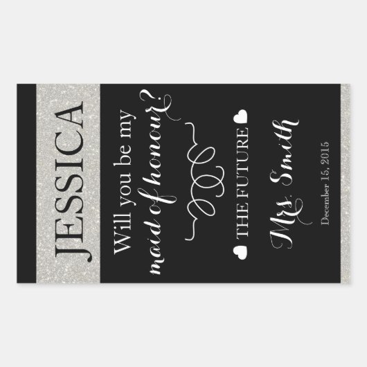 aangepaste bruiloft wijn fles label maid of Honor (Voorkant)