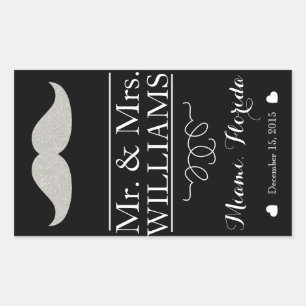 aangepaste bruiloft wijn fles label tafel snor