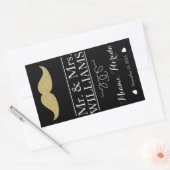 aangepaste bruiloft wijn fles label tafel snor (Envelop)