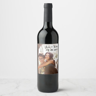 Aangepaste bruiloft wijn label etiket