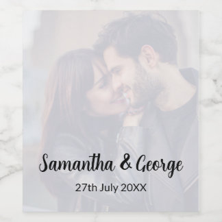 Aangepaste bruiloft wijnfles met foto wijn etiket