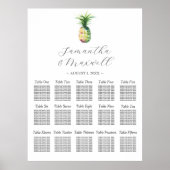 Aangepaste bruiloft Zitkaart Waterverf Ananas Poster (Voorkant)