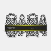 Aangepaste bruiloft zwart Damask Gable Favor Box Bedankdoosjes (Uitgevouwen)