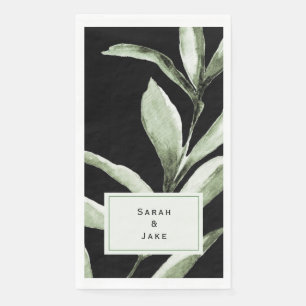 Aangepaste bruiloft - zwart servet