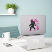 Aangepaste bruiloftsgeschenken chic sassy Sasquatc Sticker (Laptop op bureau)