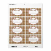 Aangepaste bruine Gingham Kitchen-labels Etiket (Full Sheet)