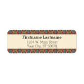 Aangepaste bruine rode terracotta Turquoise Blue M Etiket (Voorkant)