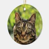 Aangepaste bruine Tabby Cat foto Keramisch Ornament (Links)