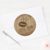 Aangepaste bruine textuur ronde label Sticker (Envelop)