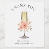 Aangepaste brunch en bubbels bruiloftssalon wijn etiket (Enkel label)