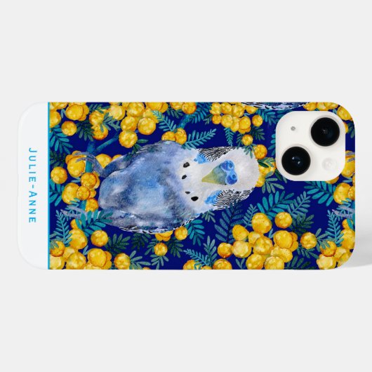 Aangepaste Budgie en Wattle Case-Mate iPhone Case (Achterkant (horizontaal))