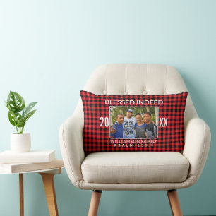 Aangepaste Buffalo Plaid Familie Christelijke Kers Kussen