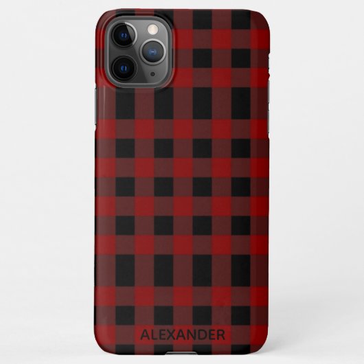 Aangepaste Buffalo Plaid Voeg naam toe BUDGET iPhone Hoesje (Achterkant)
