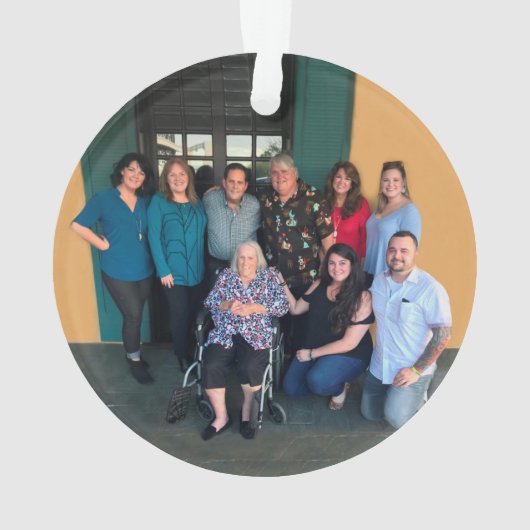 Aangepaste bufferfoto met 2 knoppen ornament (achterkant)