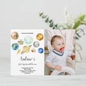 Aangepaste buitenruimte Kinder feestuitnodiging Kaart (Staand voorkant)