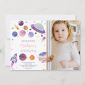 Aangepaste buitenruimte Kinder feestuitnodiging Kaart (Voorkant)