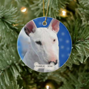 Aangepaste Bull Terrier hondenfoto Keramisch Ornament