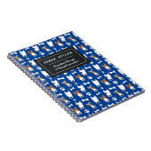 Aangepaste Bull Terrier Pattern Cute Dog Doodle Notitieboek (Rechterzijde)