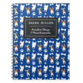 Aangepaste Bull Terrier Pattern Cute Dog Doodle Notitieboek (Voorkant)