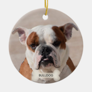 Aangepaste Bulldog Boxer Hond Foto Keramisch Ornament