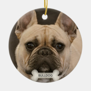 Aangepaste Bulldog-hond Foto Keramisch Ornament