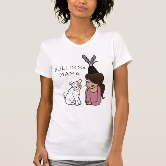 Aangepaste Bulldog Mama T-Shirt (Voorkant)