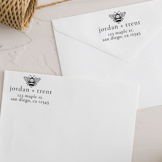 Aangepaste Bumble Bee Zelfinking Retouradres Stemp Zelfinktende Stempel