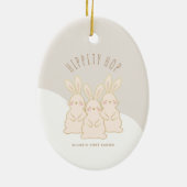 Aangepaste bunnies Pasen Keramisch Ornament (Achterkant)
