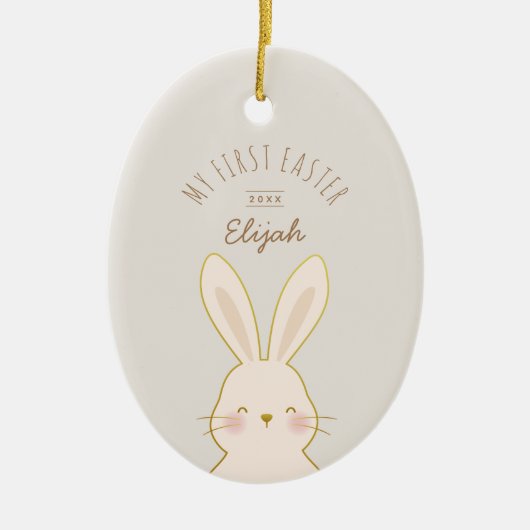 Aangepaste bunnies Pasen Keramisch Ornament (Voorkant)