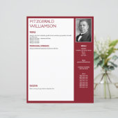 Aangepaste Burgundy RESUME CV-fotosjabloon (Staand voorkant)