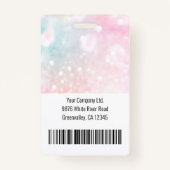 Aangepaste Business Employee Photo Bar Code Glitte Badge (Achterkant)