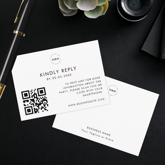 Aangepaste Business Event RSVP QR Code Logo Websit Informatiekaartje